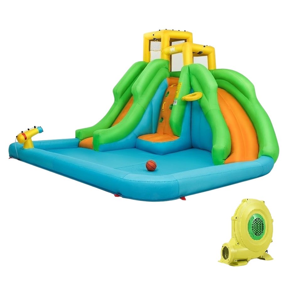 Bouncy castle with blower water park with two slides 400 x 361 x 255 cm (with 480W air blower)