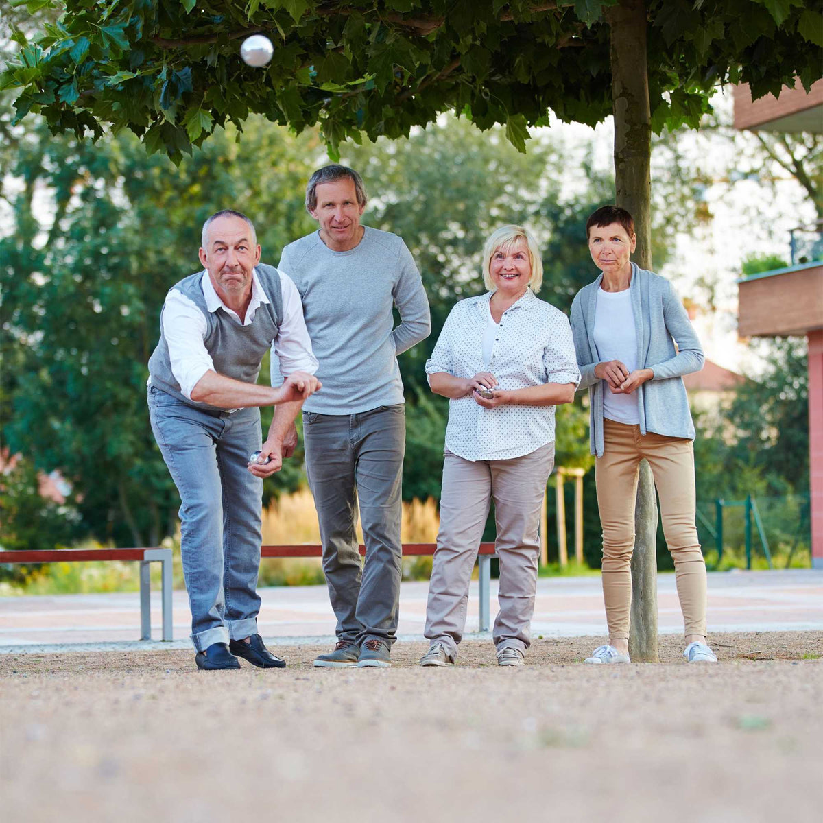 Bowling game with six metal balls