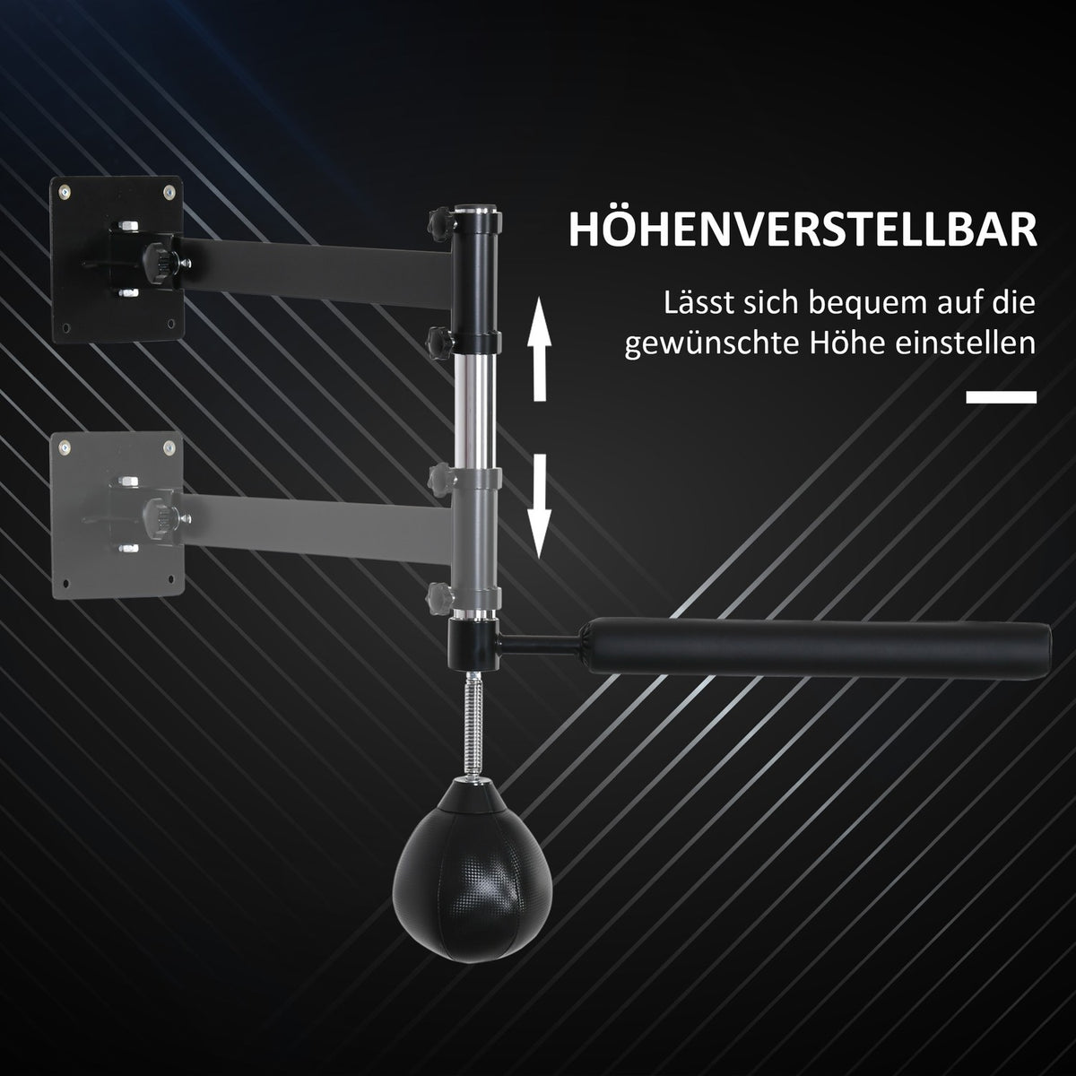 Boxing Frame With Speedball Wall Mount, Foldable, With Reflex Bar, Height Adjustable, 360° Swing, For Adults