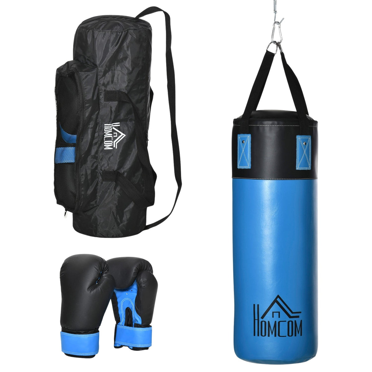 Boxing Gloves, Filled, 100 Kg, Ø25 X 120 Cm, Blue