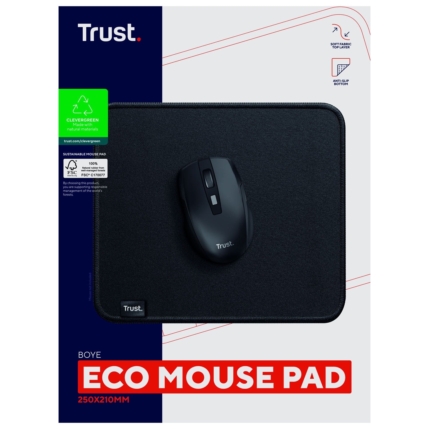 Boye Mousepad made of 100% recycled material Eco Black