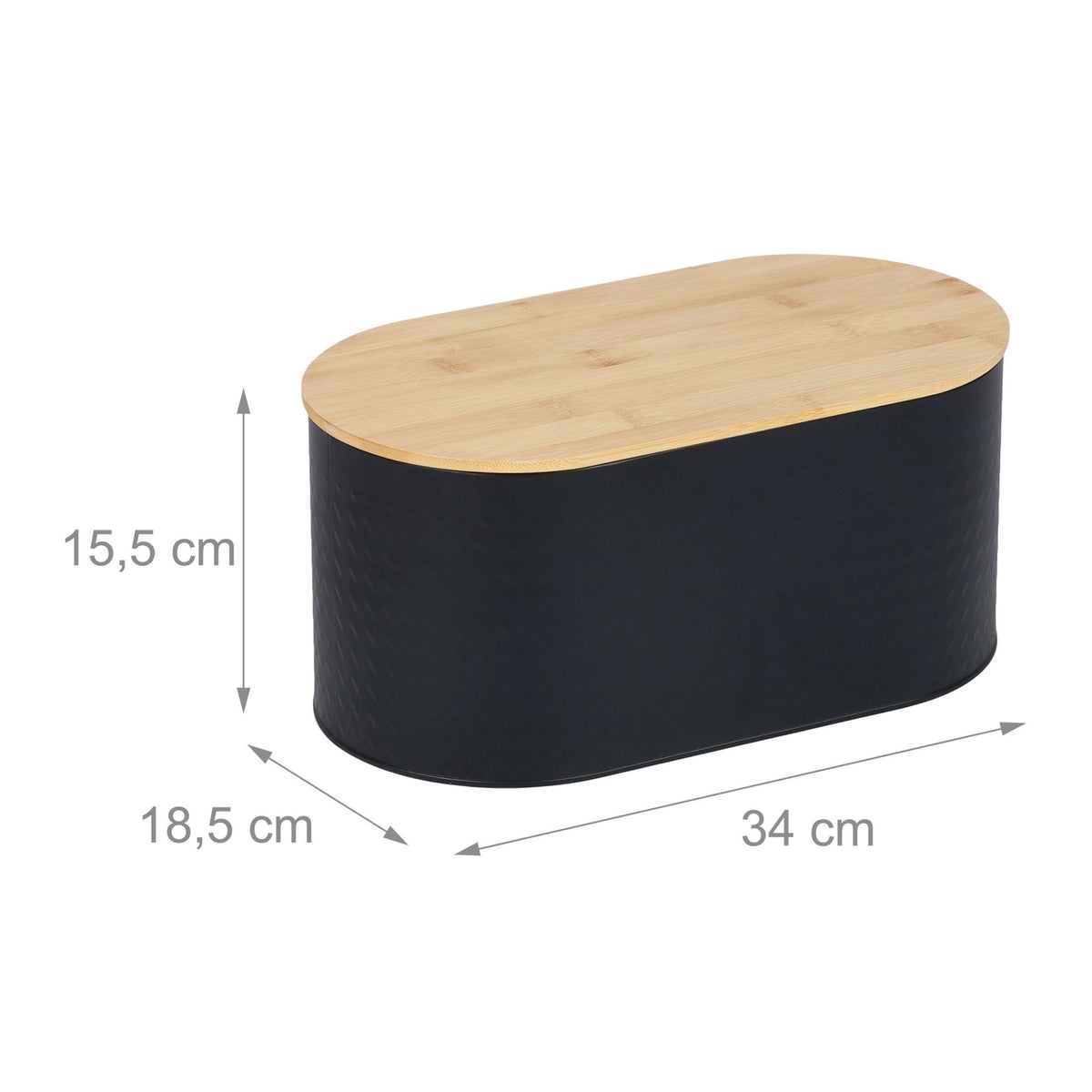 Bread Bin with Bamboo Lid – Metal Body, Air Vents