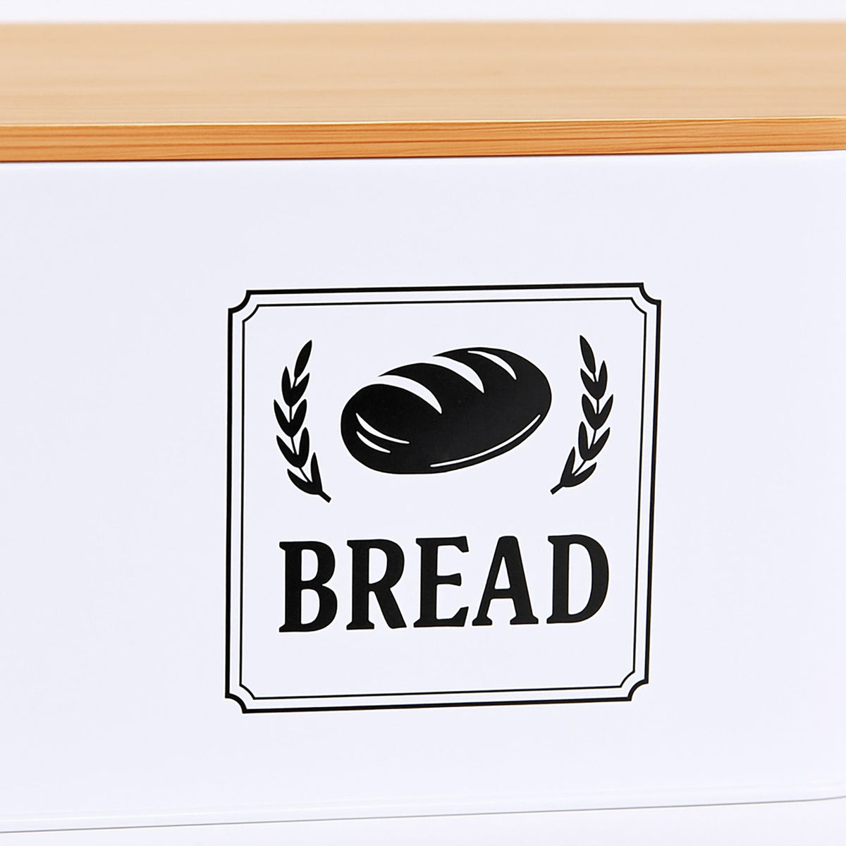 Bread Bin with Bamboo Lid – Retro Design, Metal Casing