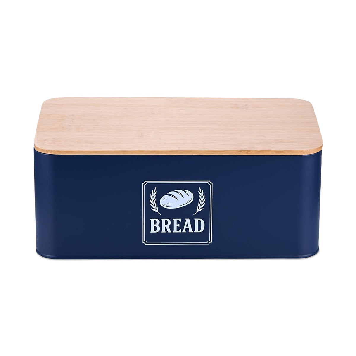 Bread Bin with Bamboo Lid – Retro Design, Metal Casing