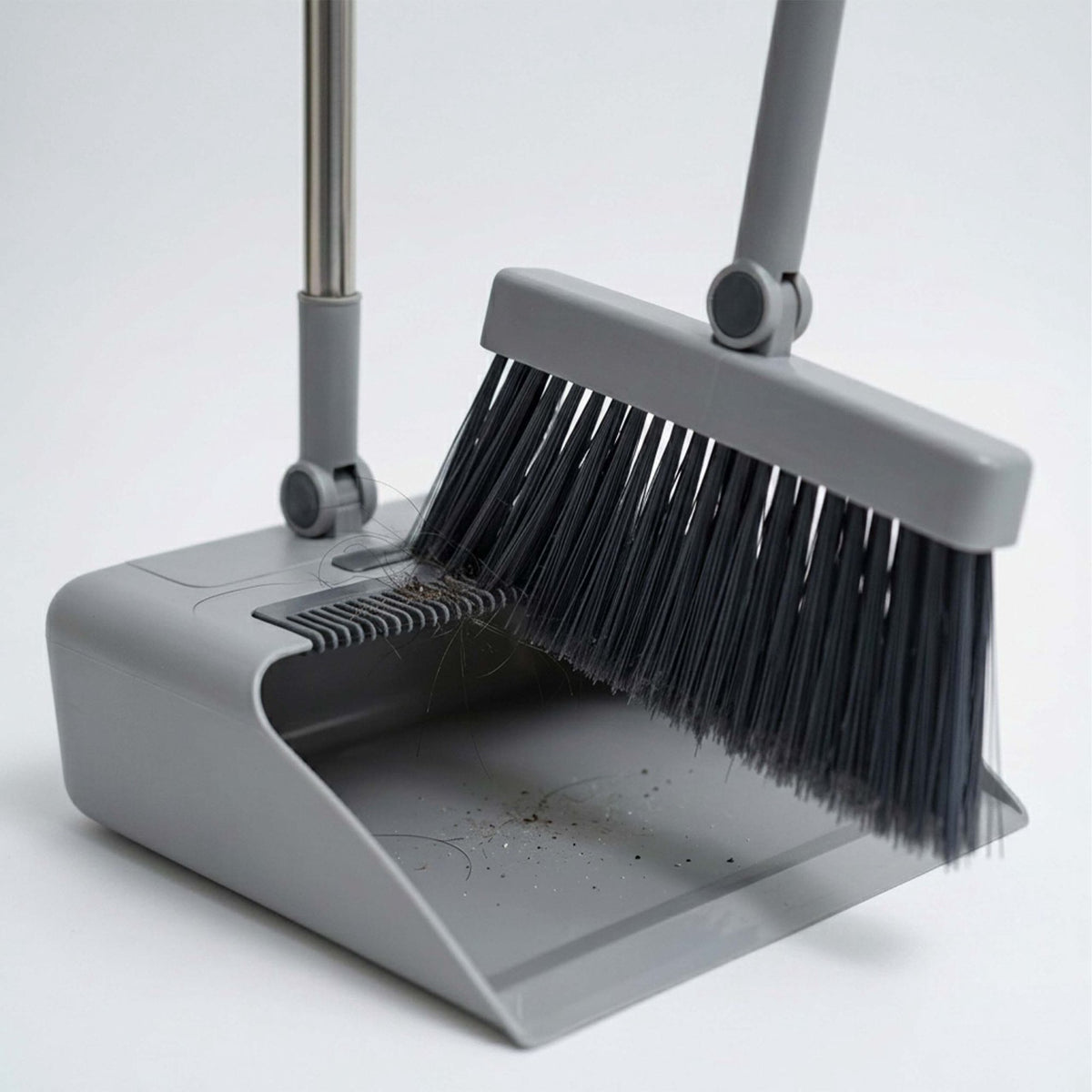Broom & Dustpan Set with Swivel Head, Grey/Black