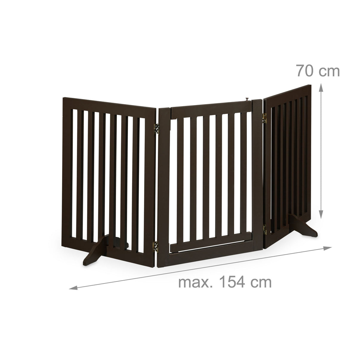 Brown security gate with door 70 cm