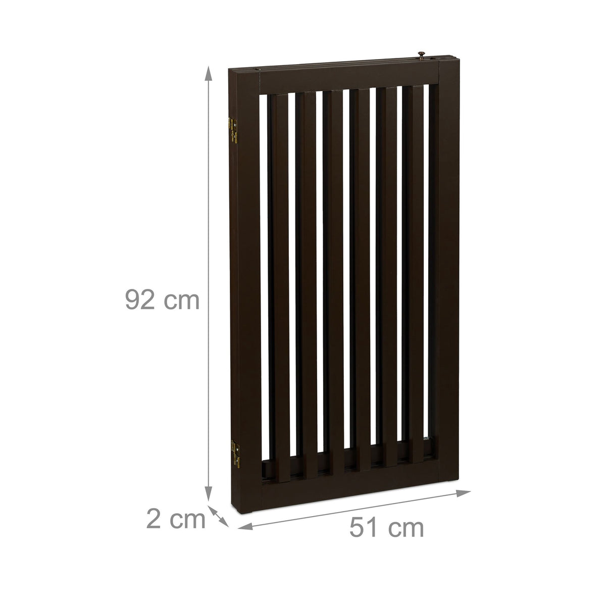 Brown security gate with door 92 cm