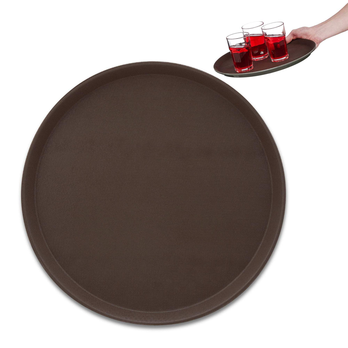 Brown serving tray for catering
