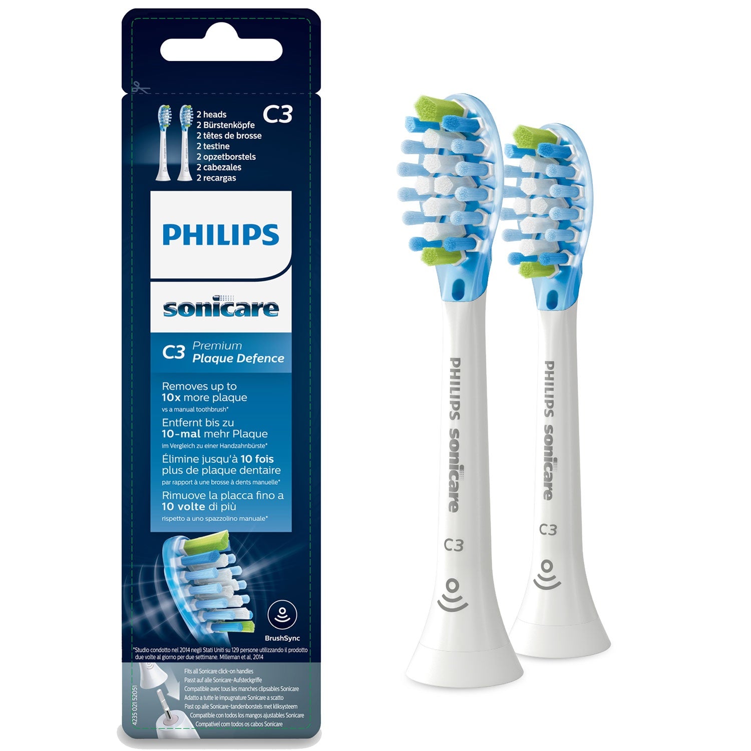Brush head Sonicare C3 Premium Plaque 2 pcs White HX9042/17