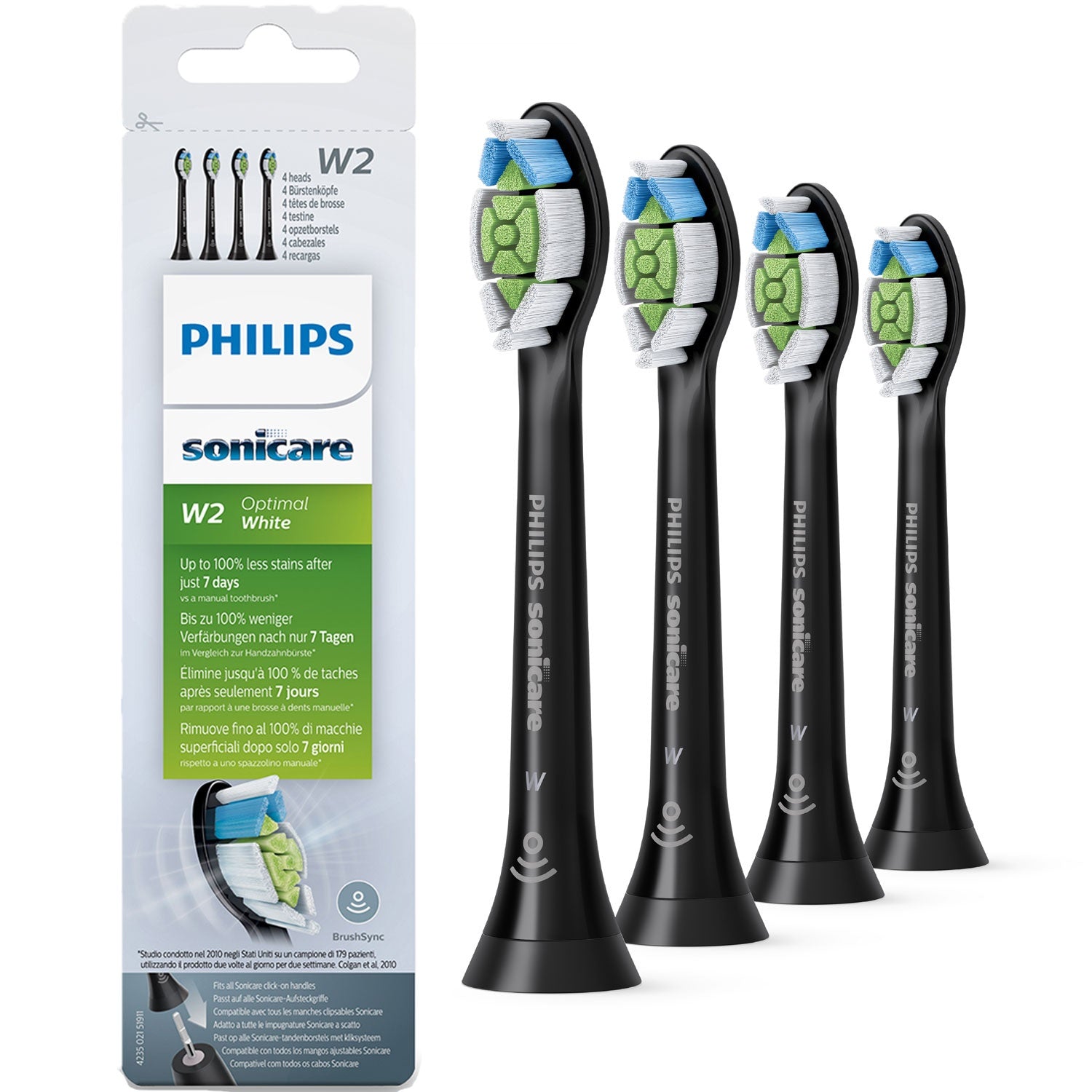 Brush head Sonicare W2 Optimal 4pcs Black HX6064/11