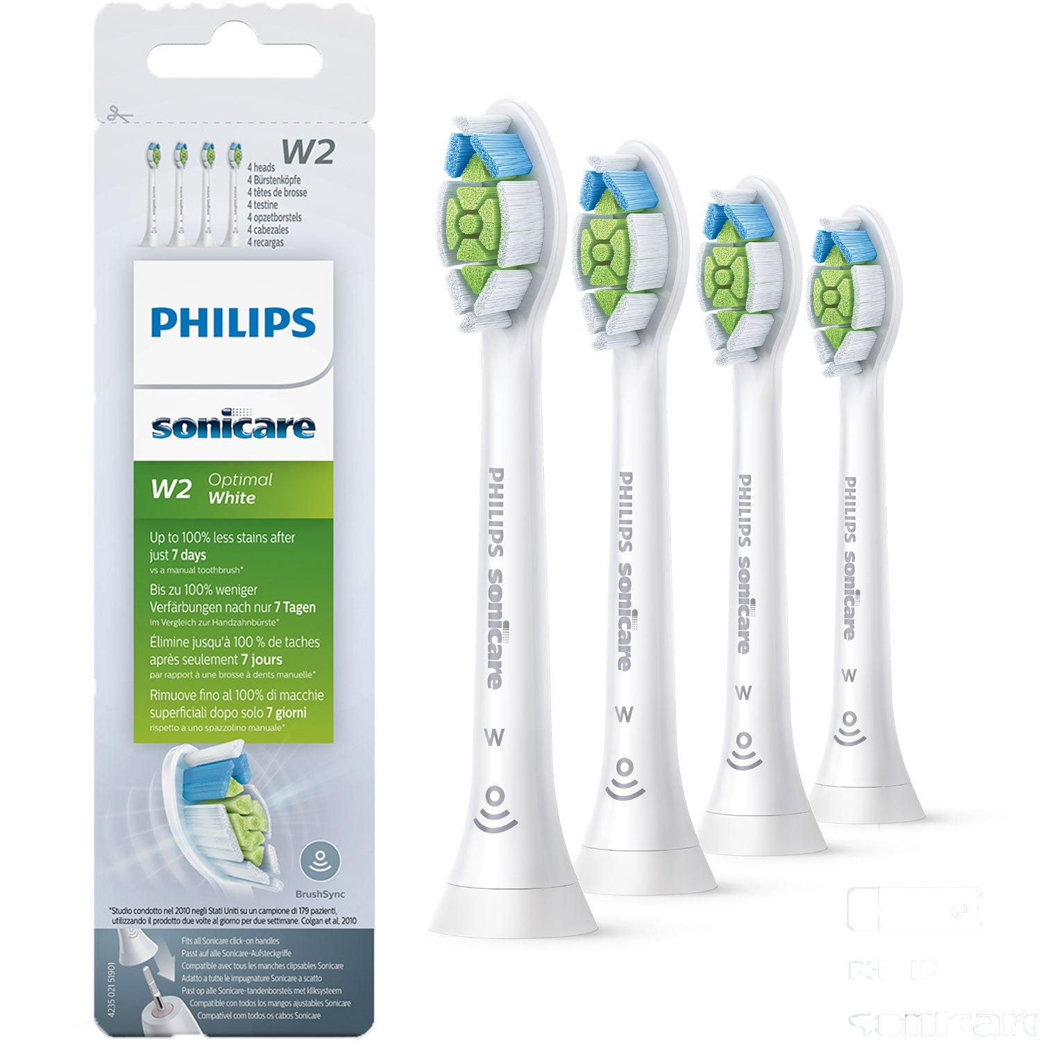 Brush head Sonicare W2 Optimal 4 pcs White HX6064/10