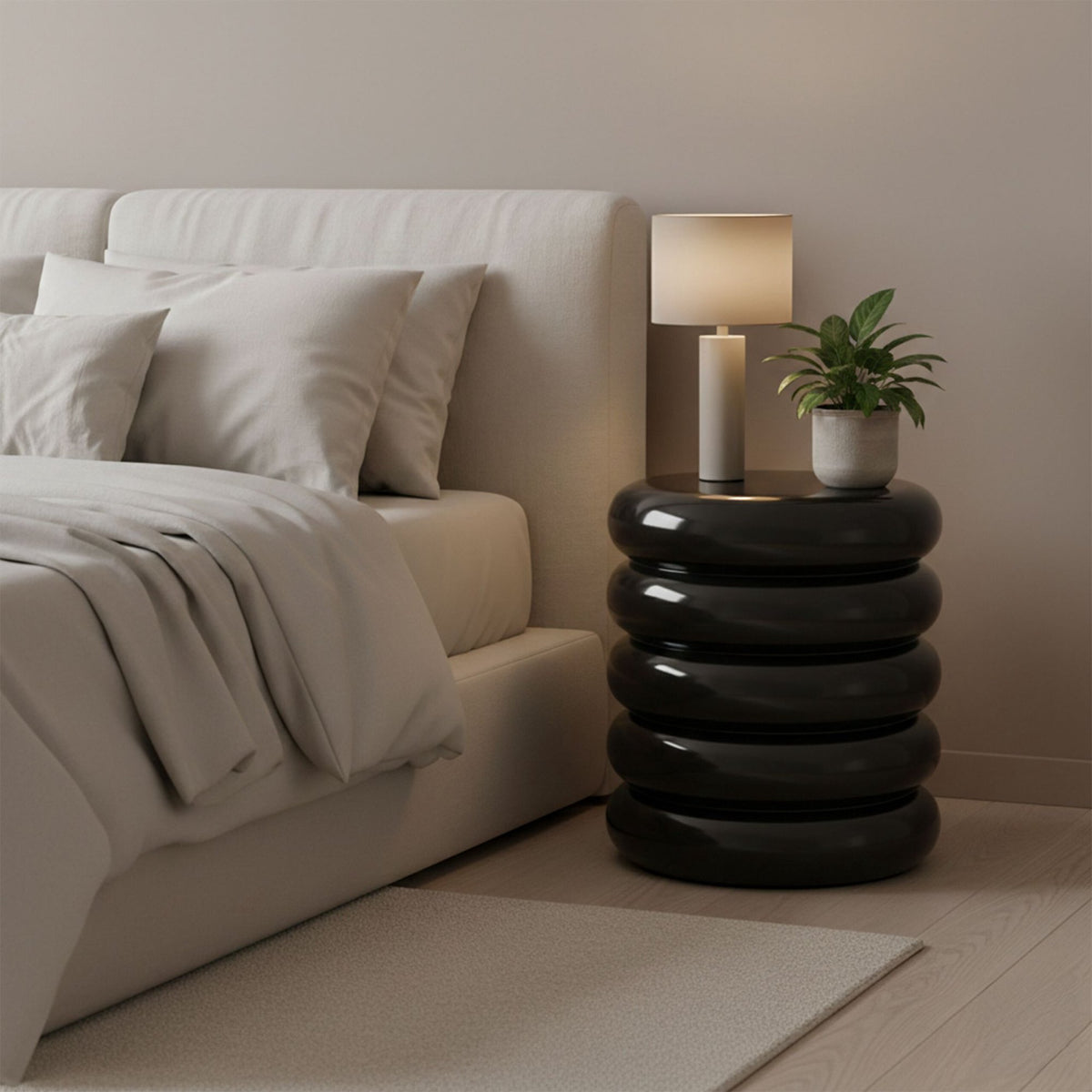 Bubble Design Iron Side Table & Stool