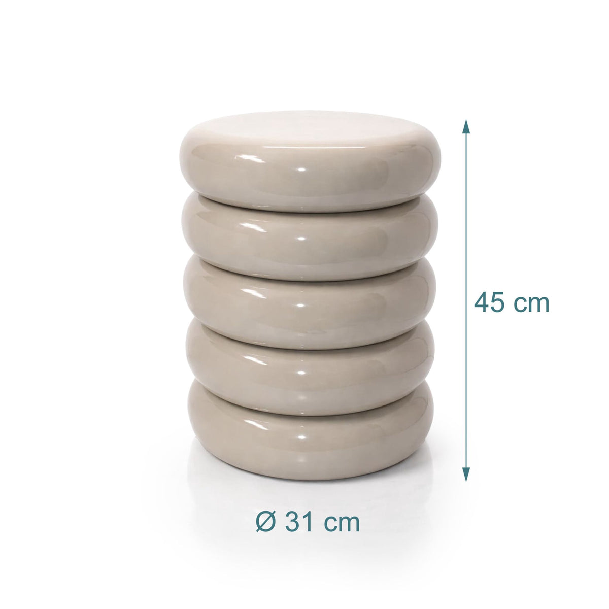 Bubble Design Iron Side Table and Stool