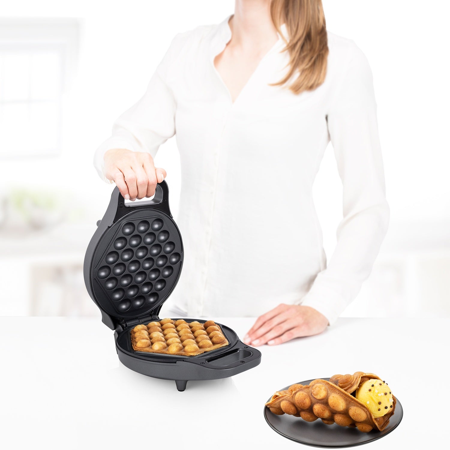Bubble waffle iron 132465 Ø 20 cm - Rotation function