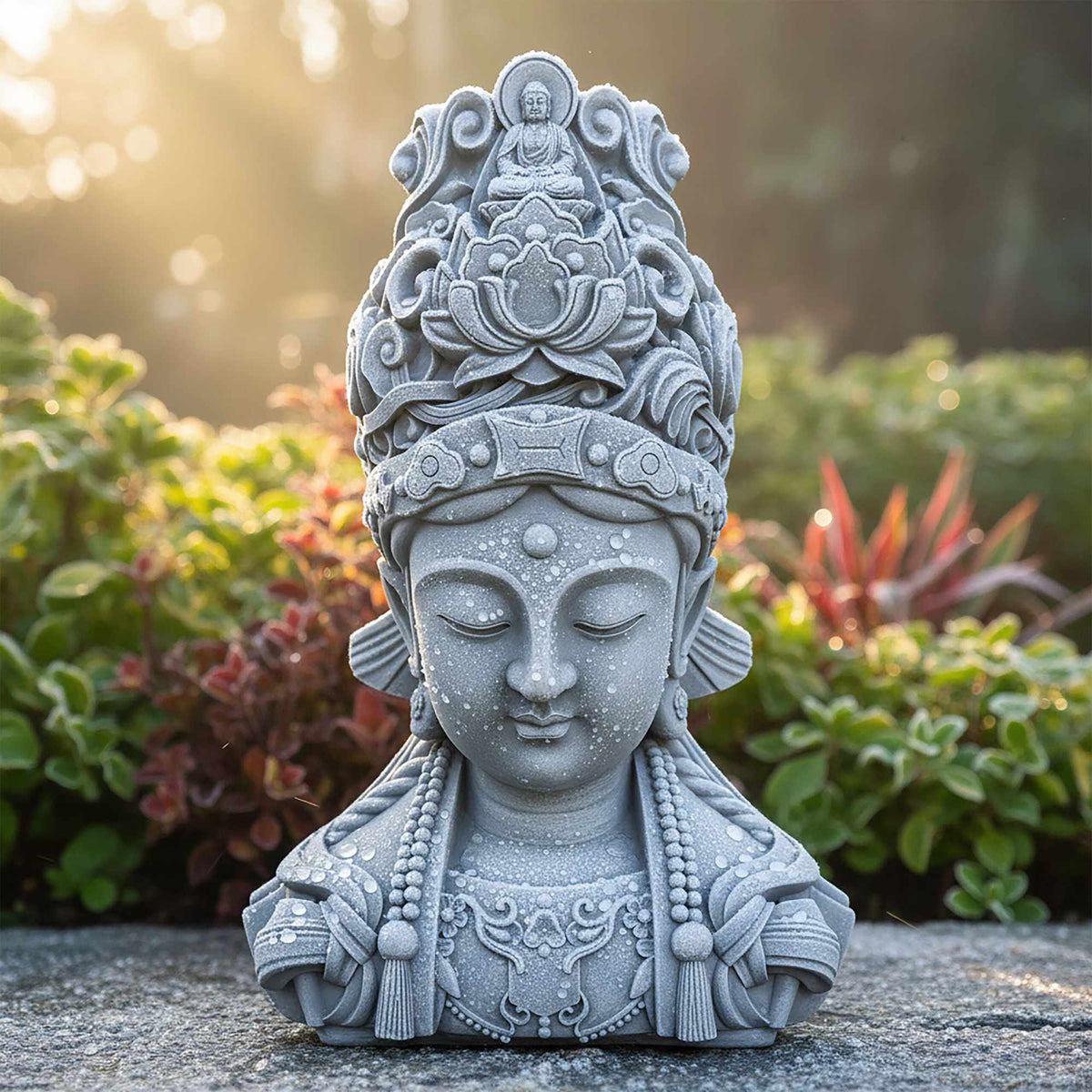 Buddha Bust Sculpture, 44cm, Weatherproof Polyresin