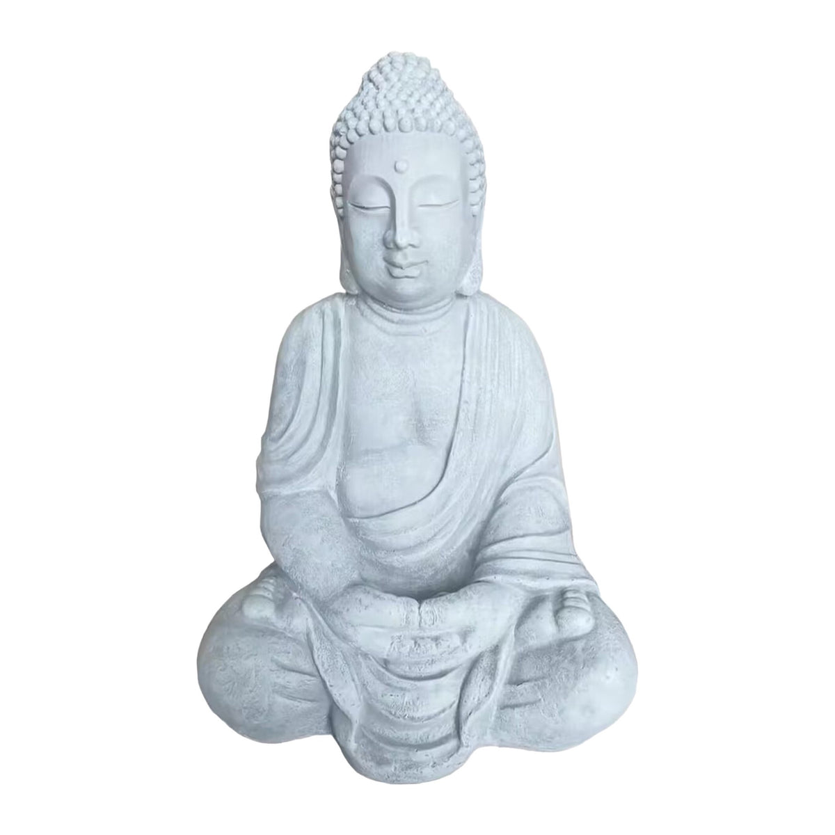Buddha Statue, 70 cm, Stone-Grey, Weather-Resistant