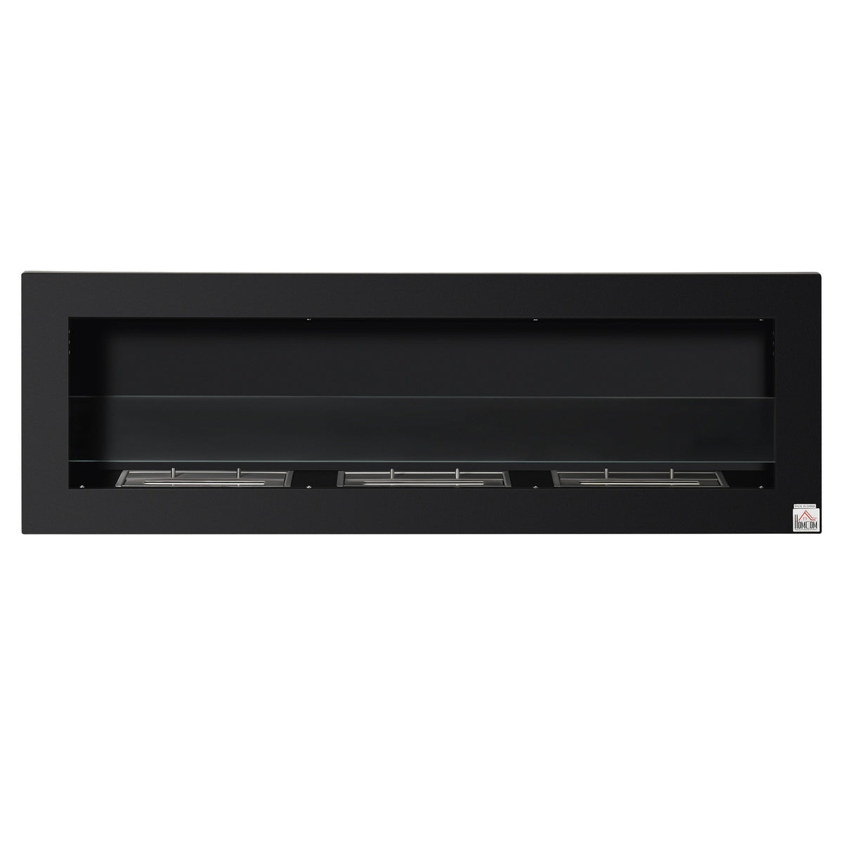 Built-In Ethanol Fireplace, 3 Burners, 120cm, Black