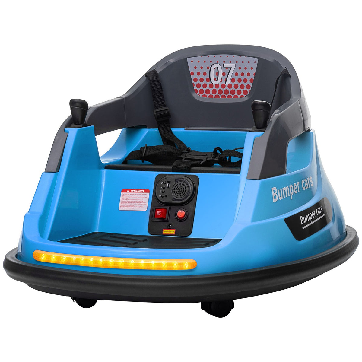Bumper Car Children'S Electric Vehicle Music Led Light 360° Rotatable Electric Car Seat Belt 3 Km/H 1.5-5 Years Blue