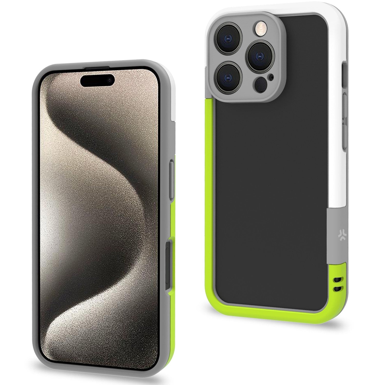 Bumper iPhone 16 Pro White/Lime Green