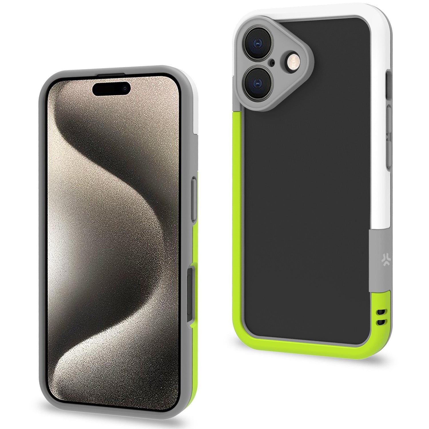 Bumper iPhone 16 White/Lime Green