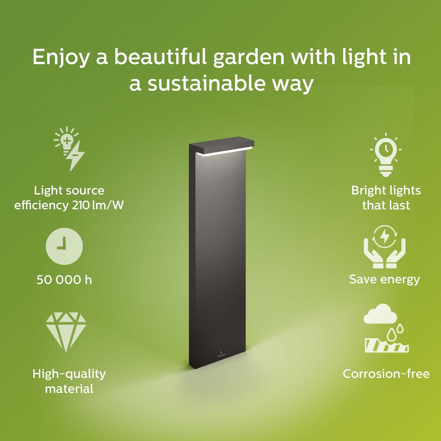 Bustan Bollard Ultra Efficient LED 3.8W 800lm 2700K Anthracite