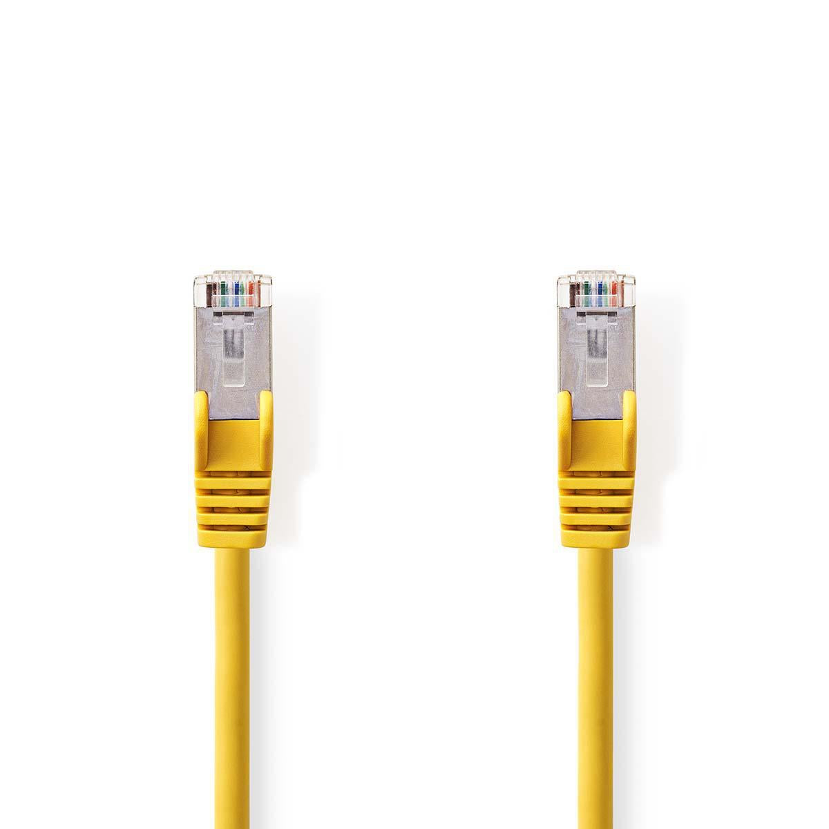 CAT5e network cable | SF/UTP | RJ45 male | RJ45 male | 15.0 m | Round | PVC | Yellow | Plastic bag