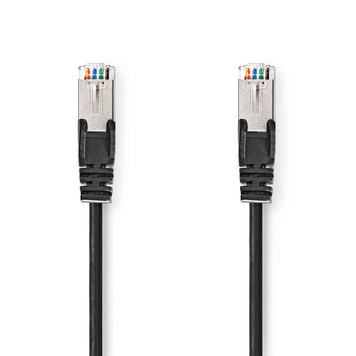 CAT5e network cable | SF/UTP | RJ45 male | RJ45 male | 3.00 m | Round | PVC | Black | Label