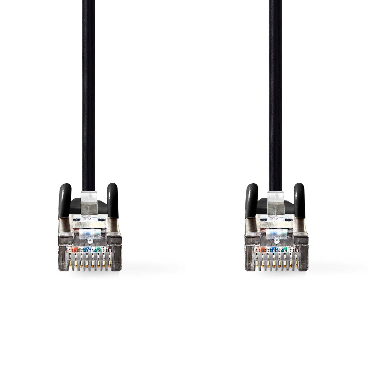 CAT5e network cable | SF/UTP | RJ45 male | RJ45 male | 3.00 m | Round | PVC | Black | Label