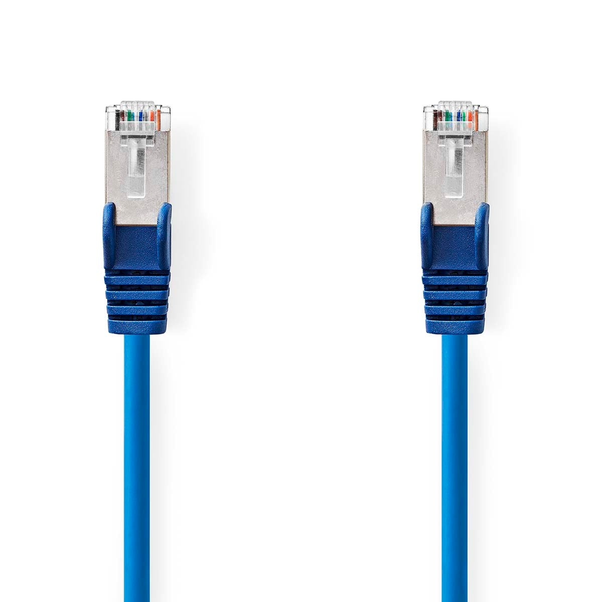 CAT5e network cable | SF/UTP | RJ45 male | RJ45 male | 3.00 m | Round | PVC | Blue | Label