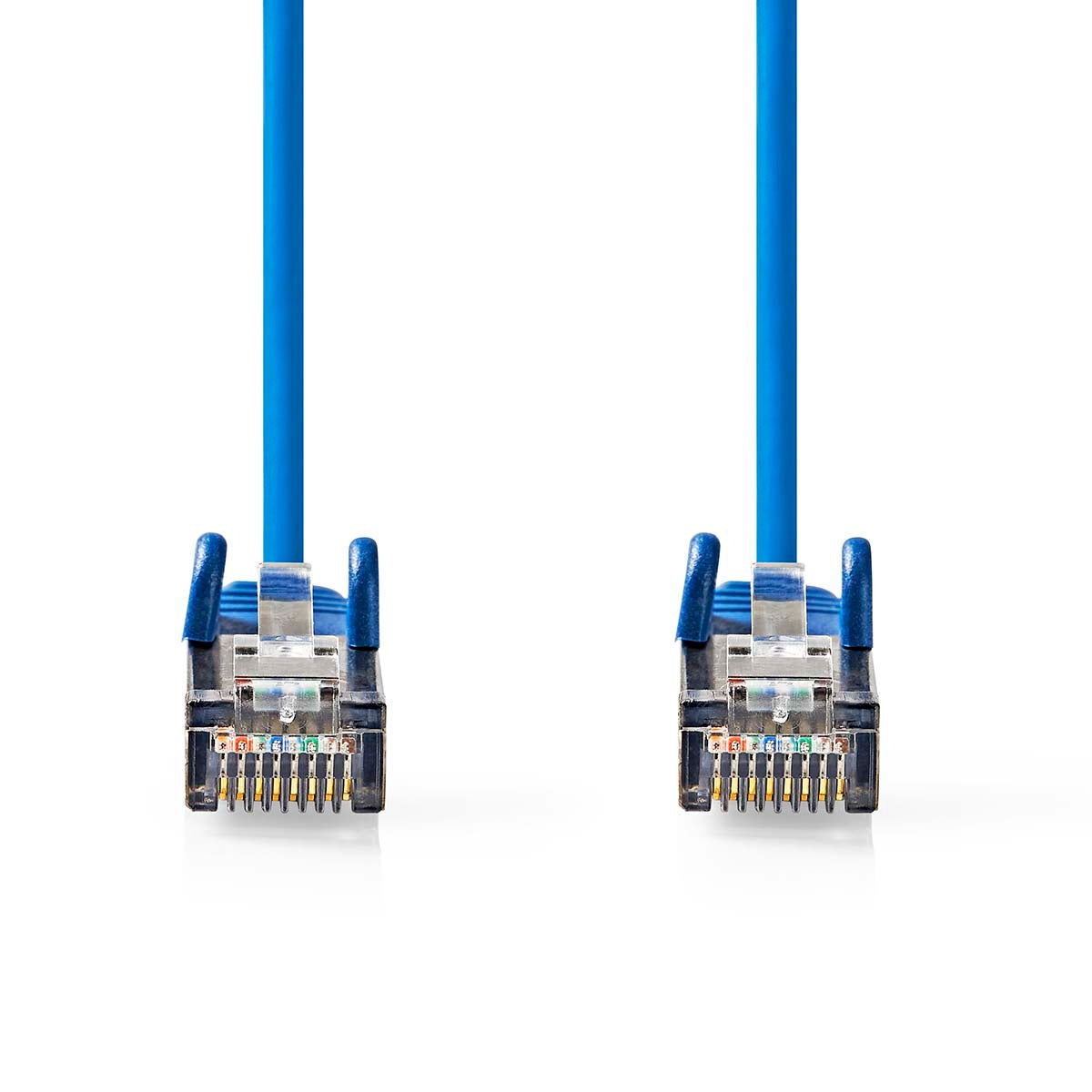 CAT5e network cable | SF/UTP | RJ45 male | RJ45 male | 5.00 m | Round | PVC | Blue | Label