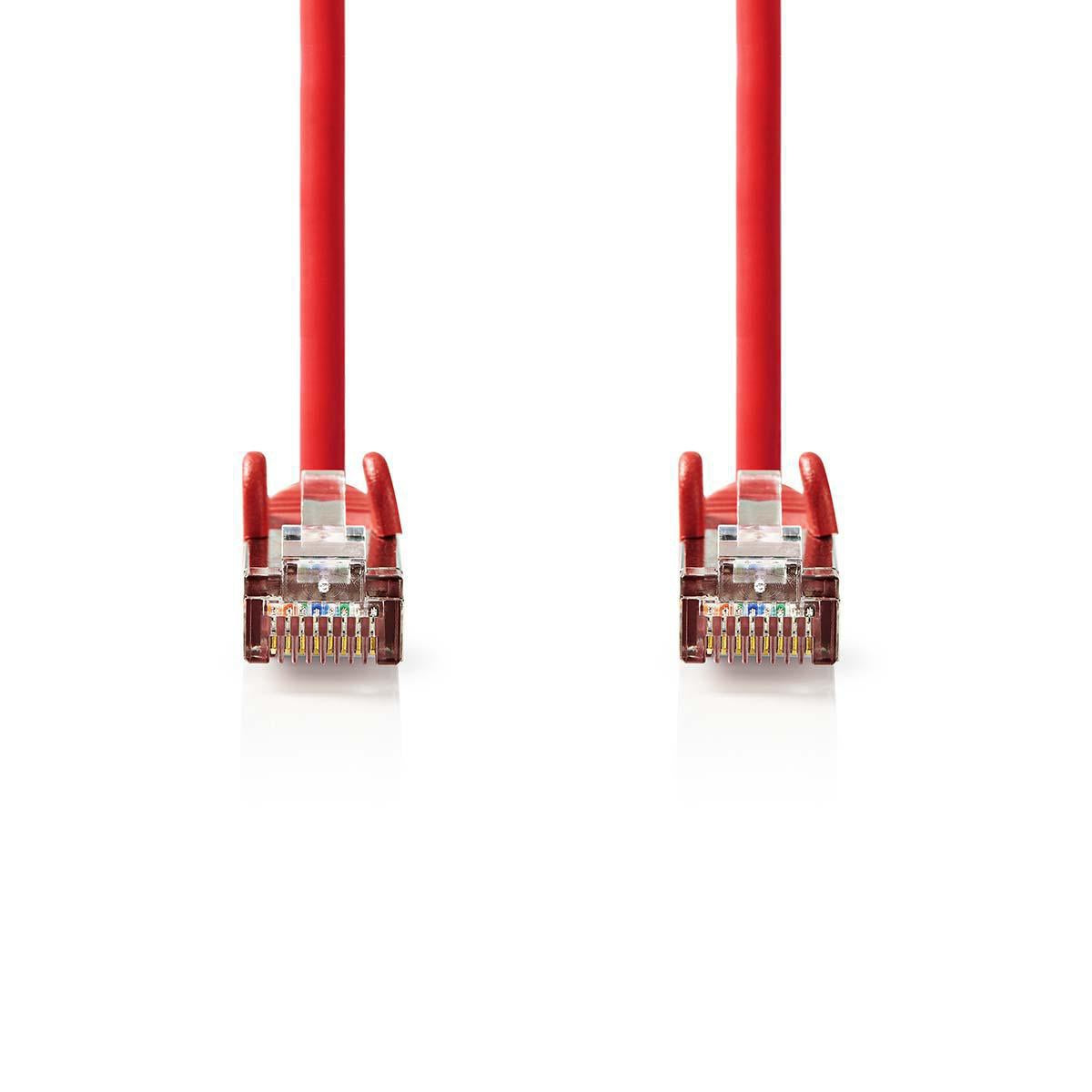 CAT5e network cable | SF/UTP | RJ45 male | RJ45 male | 5.00 m | Round | PVC | Red | Plastic bag