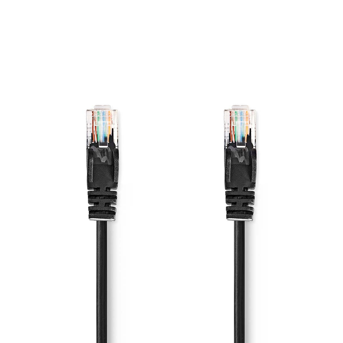 CAT5e network cable | U/UTP | RJ45 male | RJ45 male | 2.00 m | Round | PVC | Black | Label