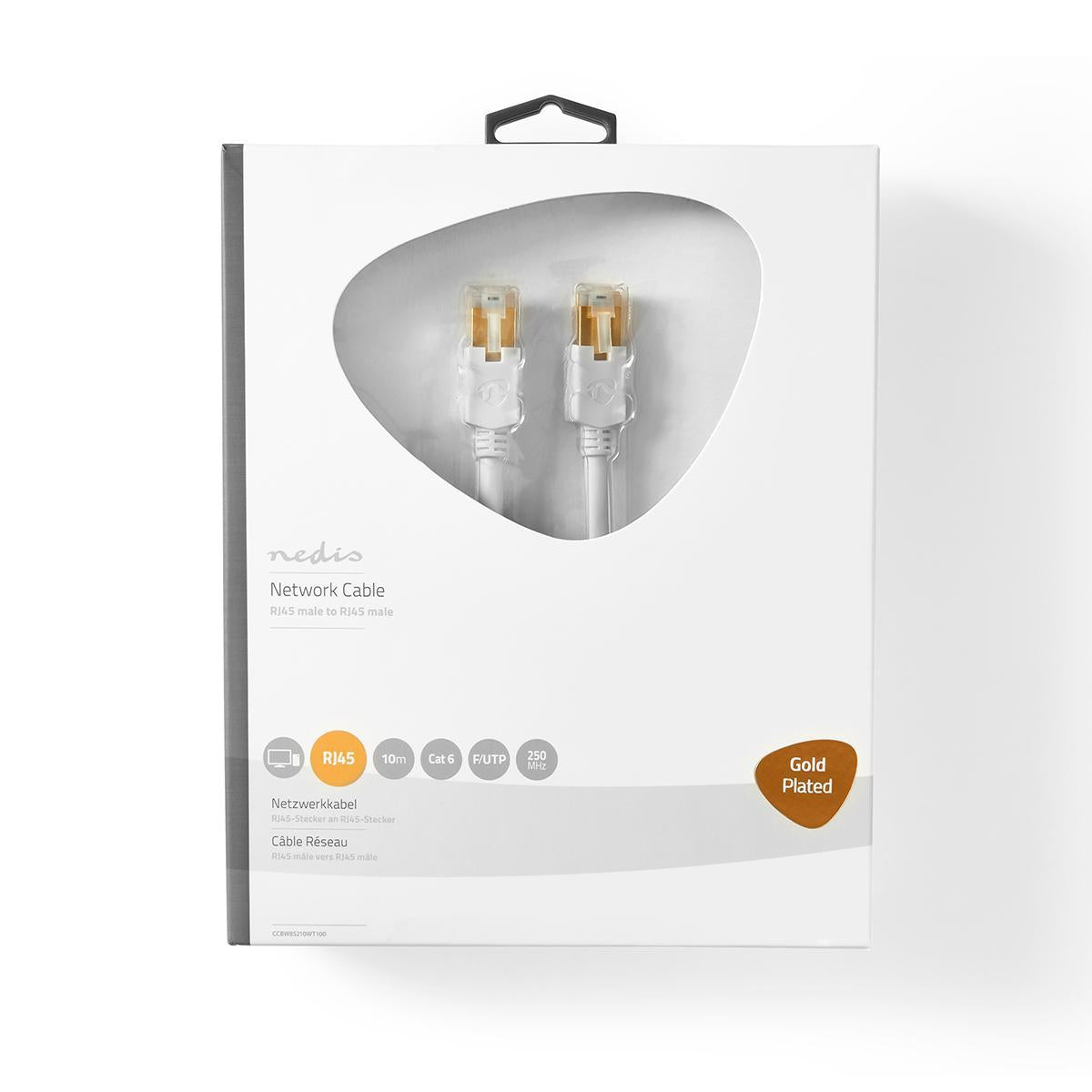 CAT6 Network Cable | RJ45 male | RJ45 male | F/UTP | 10.0 m | Round | LSZH / PVC | White | Cardboard box with window