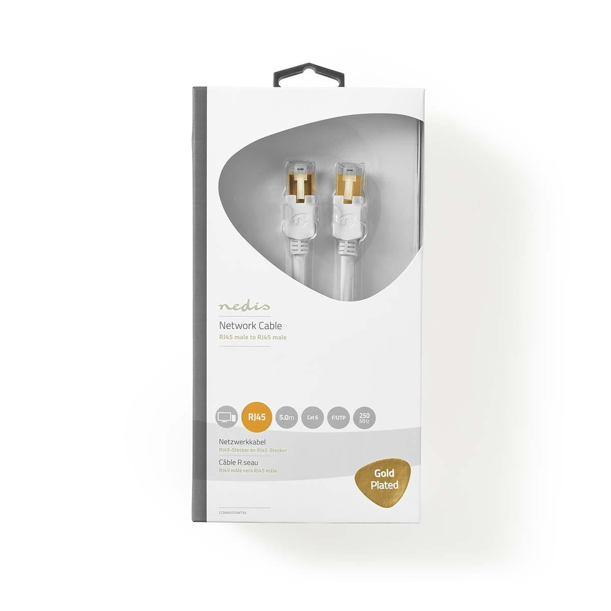 CAT6 Network Cable | RJ45 male | RJ45 male | F/UTP | 5.00 m | Round | LSZH / PVC | White | Cardboard box with window