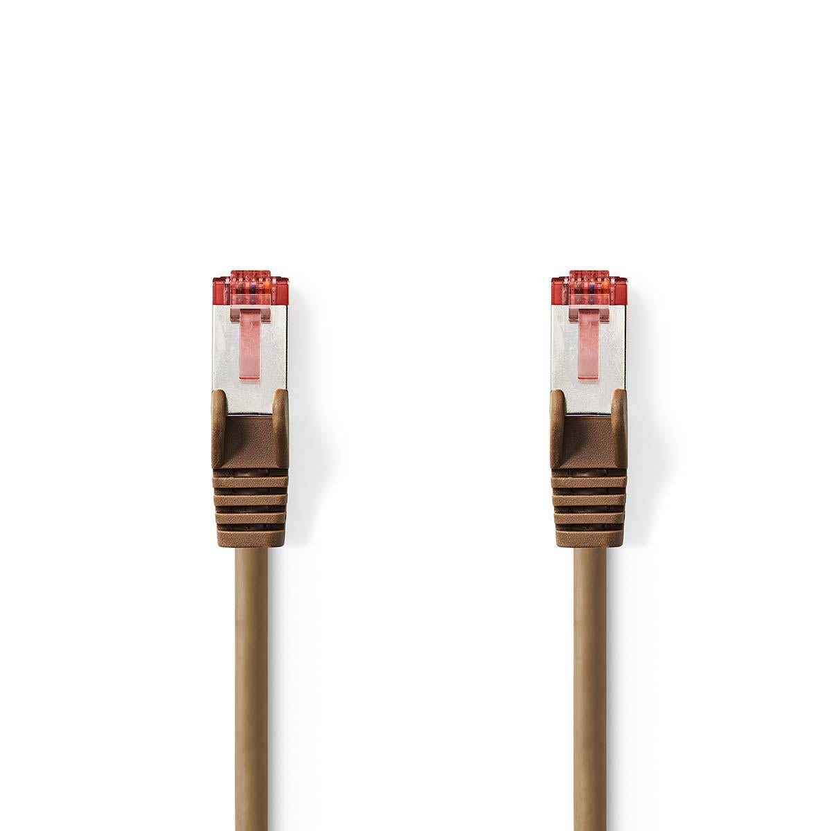 CAT6 Network Cable | RJ45 male | RJ45 male | S/FTP | 10.0 m | Round | LSZH | Brown | Plastic bag