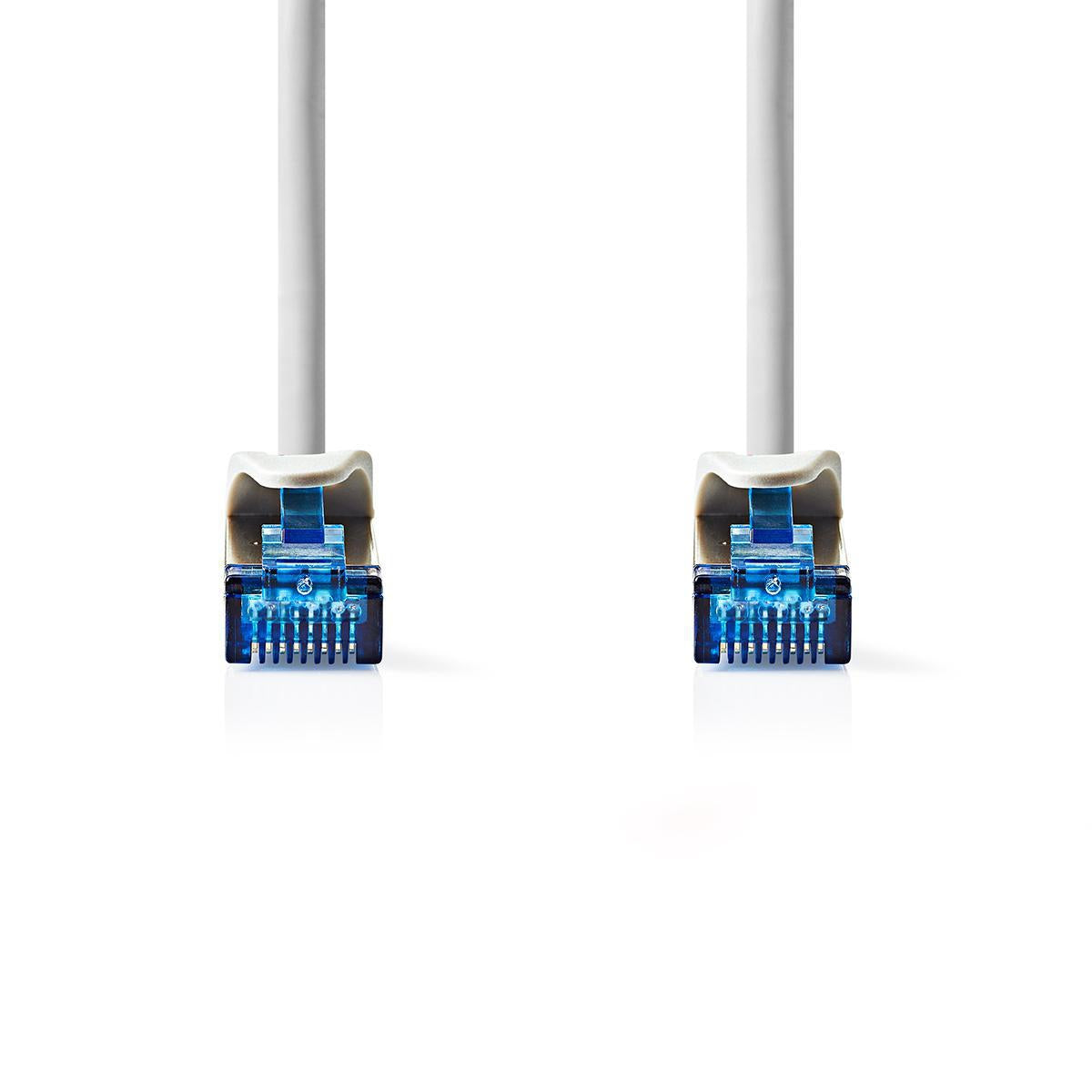 CAT6a network cable | S/FTP | RJ45 male | RJ45 male | 0.50 m | Snagless | Round | LSZH | Gray | Envelope