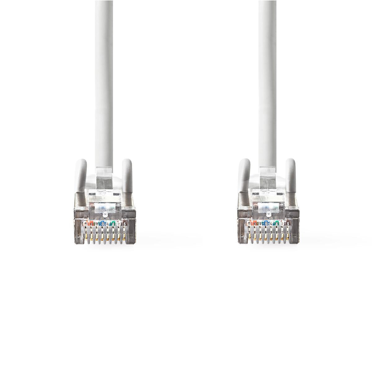 CAT6a network cable | SF/UTP | RJ45 male | RJ45 male | 7.50 m | Round | PVC | White | Tag