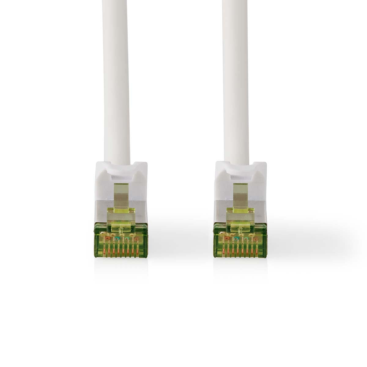 CAT7 Network Cable | S/FTP | RJ45 Male | RJ45 Male | 1.00 m | Snagless | Round | LSZH | White | Label