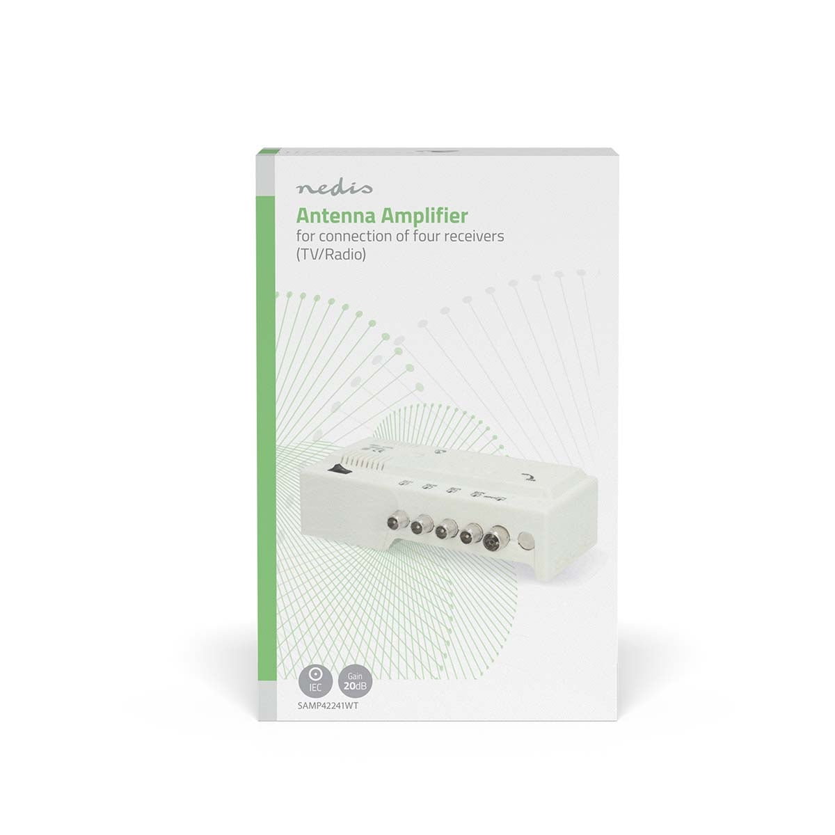 CATV Amplifier | Gain: 20 dB | 47 - 862 MHz | Number of outputs: 4 | Gain control | White
