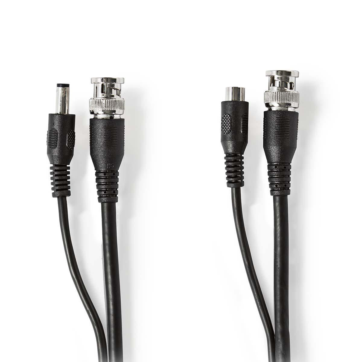 CCTV Camera Cable | BNC / DC | 20.0 m | Round | PVC | Black | Gift box