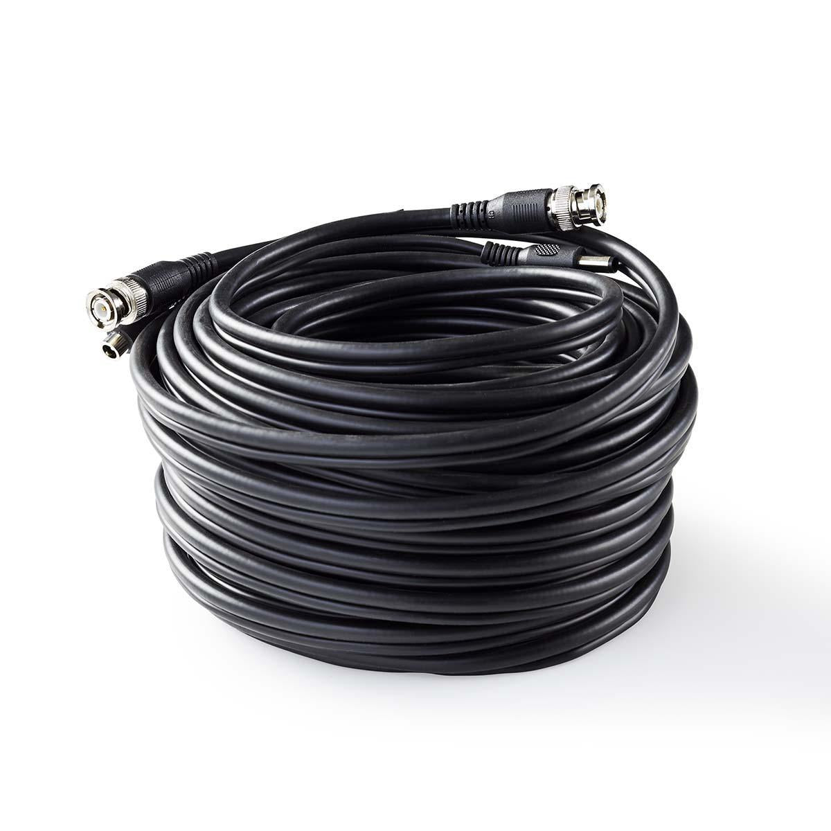 CCTV Camera Cable | BNC / DC | 20.0 m | Round | PVC | Black | Gift box