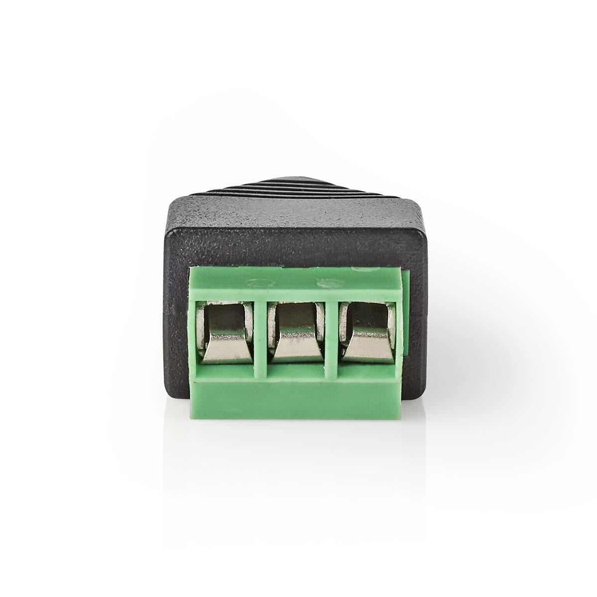 CCTV Power Connection | 3-Way Terminal Block | 3.5mm Output Male | Male | Green / Black