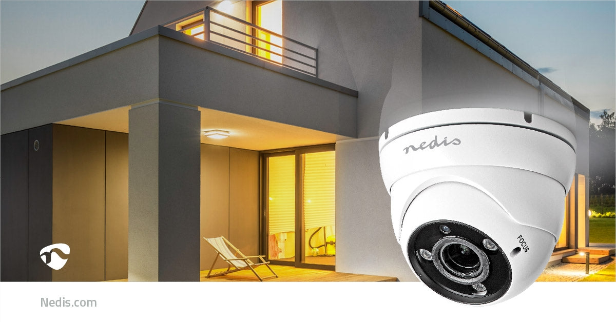 CCTV Security Camera | Full HD 1080p | Night vision: 30 m | Mains Powered | 1/3" CMOS | Viewing angle: 96 ° | Lens: 2.8 - 12 mm | ABS | Black / White