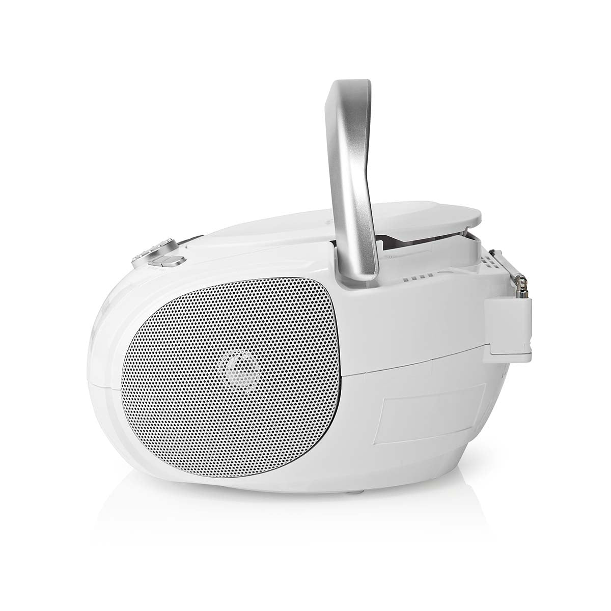 CD Player Boombox | Battery operated / Power adapter | Stereo | 9 W| Bluetooth® | FM | USB Playback | Carrying handle | White