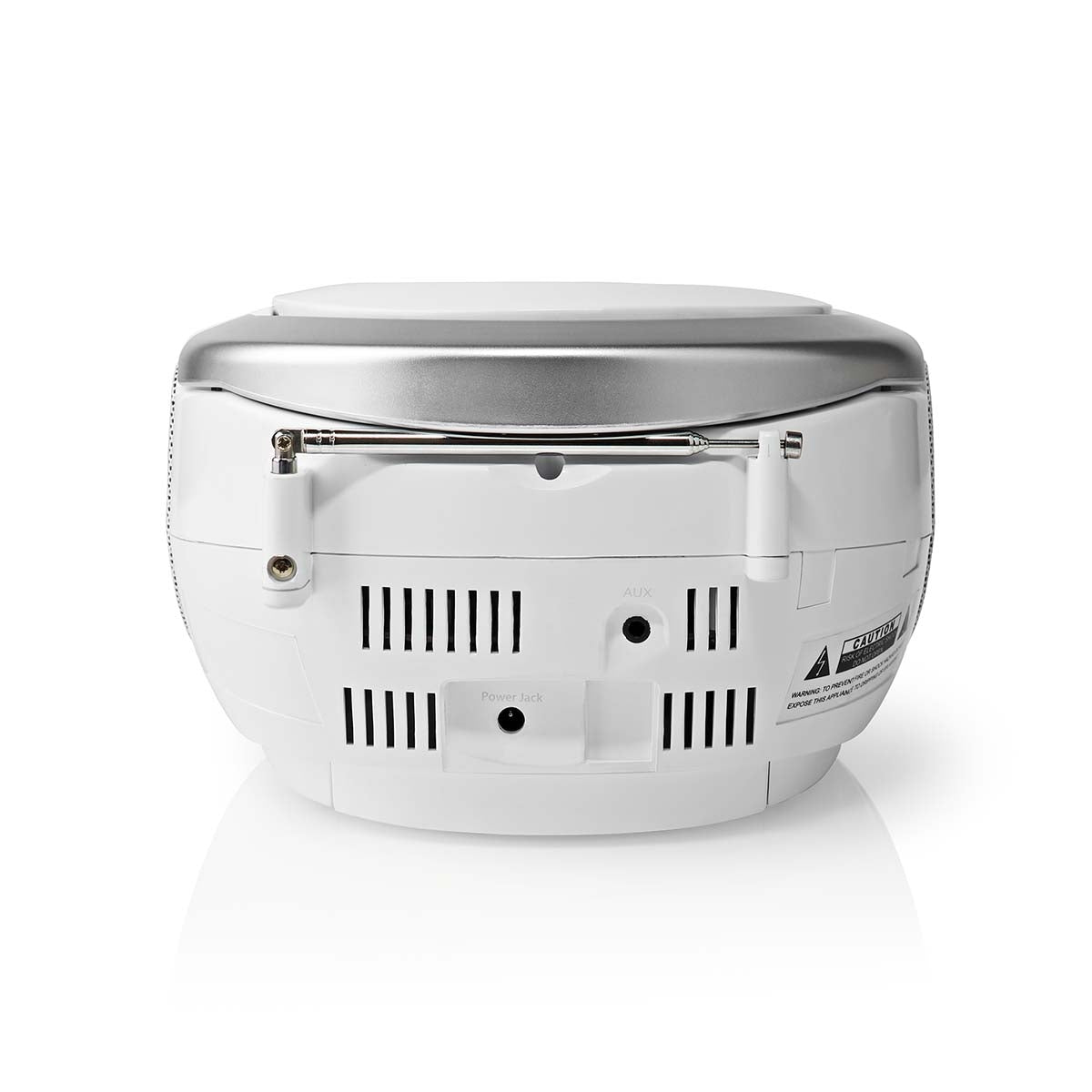 CD Player Boombox | Battery operated / Power adapter | Stereo | 9 W| Bluetooth® | FM | USB Playback | Carrying handle | White