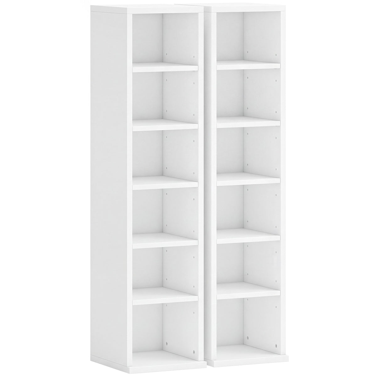 CD Storage Towers, Set of 2, Holds 204 CDs, White