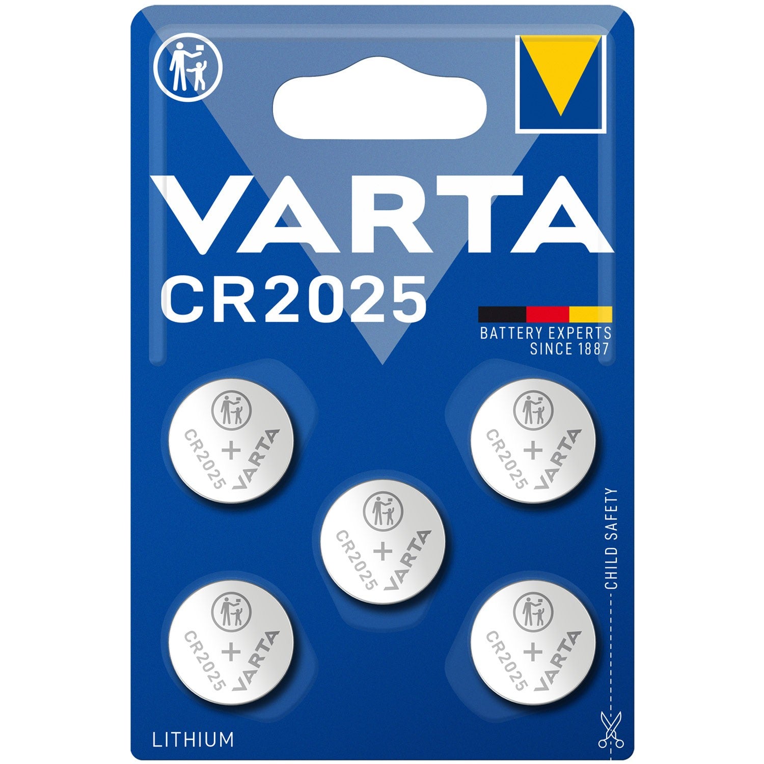 CR2025 3V Lithium Button cell battery 5-pack