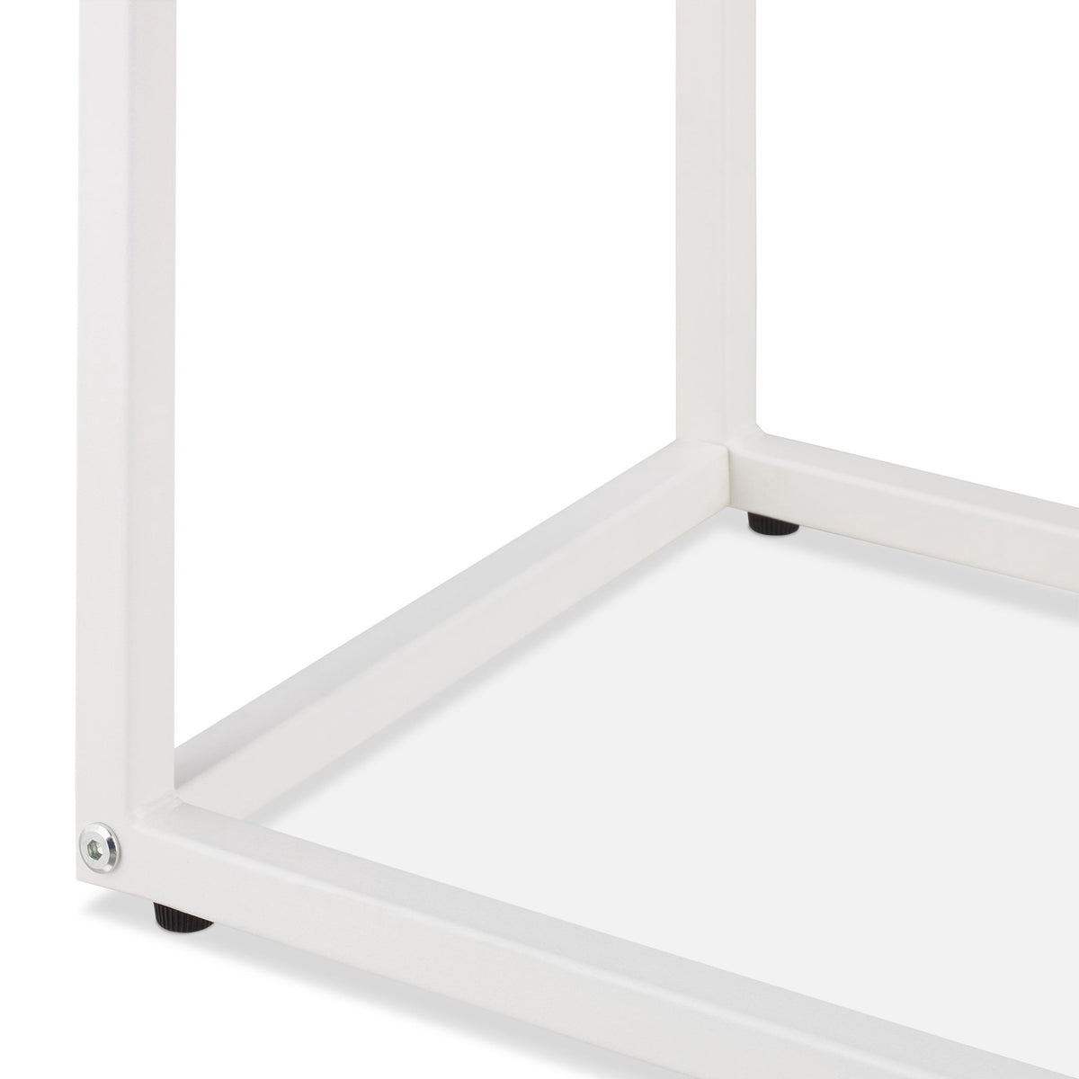 C-Shaped Side Table White