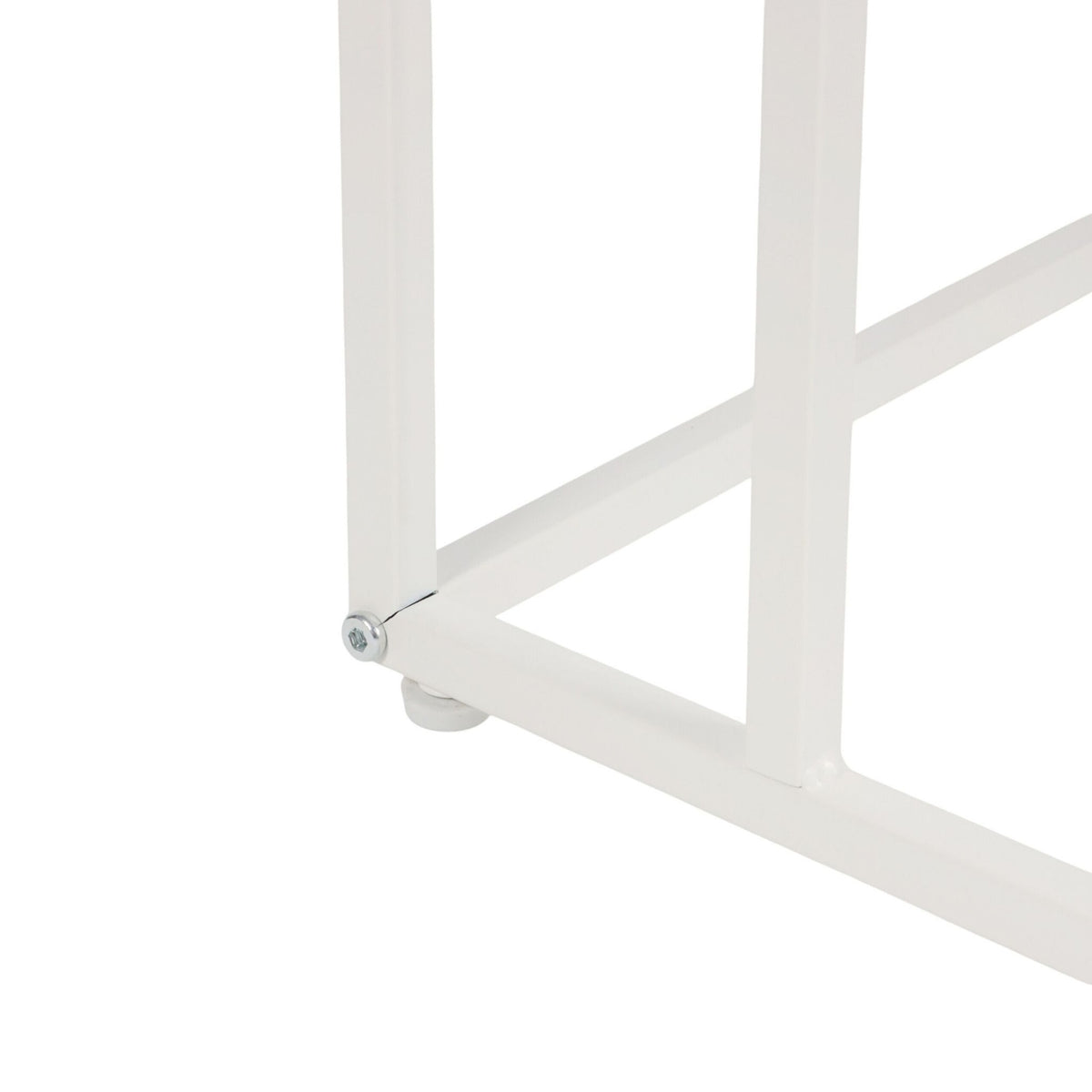 C-Shaped Side Table with Wheels – Wood-Effect Top