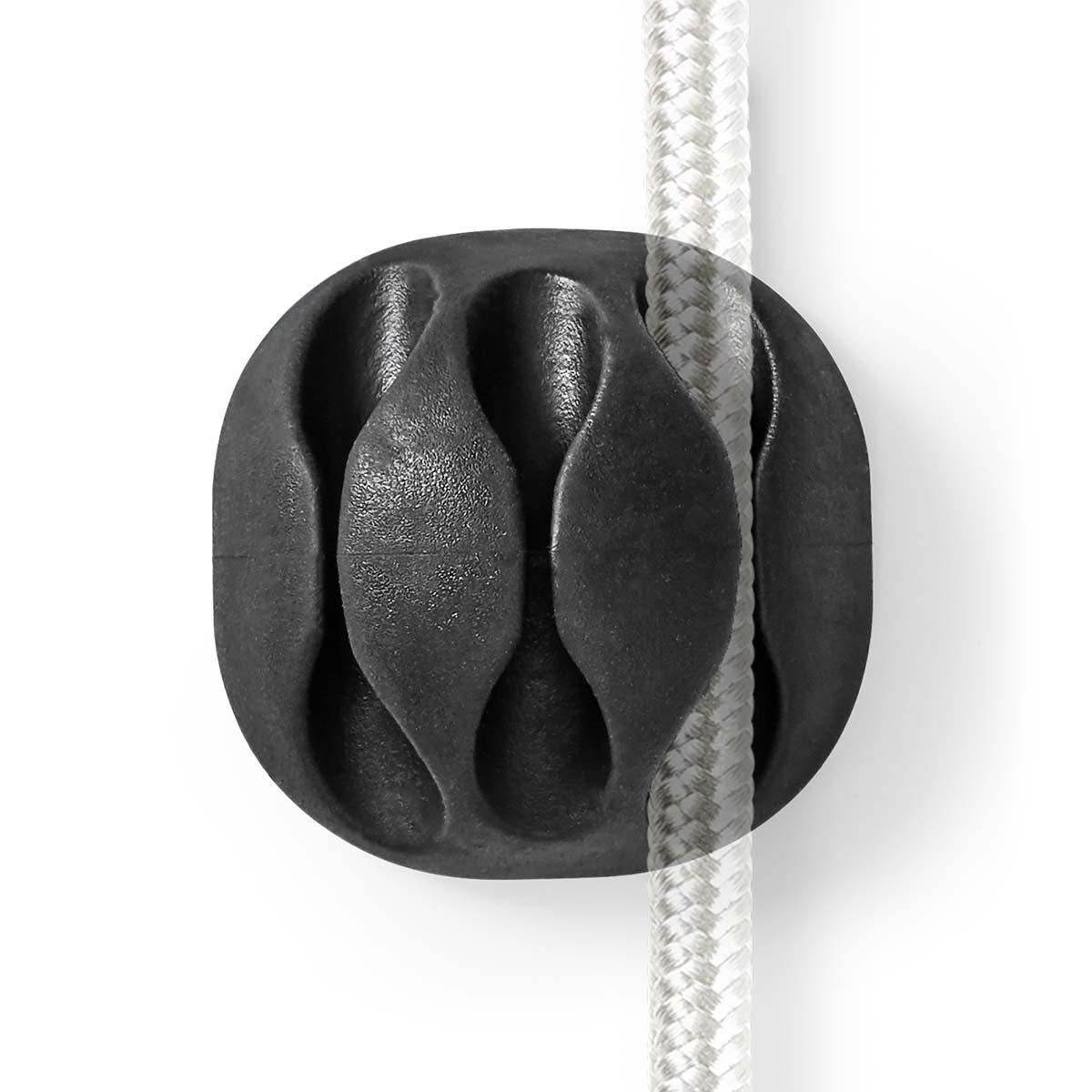 Cable Management | Cable clamp | Click and Go | 4 pcs. | Number of seats: 3 Discs | Maximum cable thickness: 5.3 mm | TPE | Black